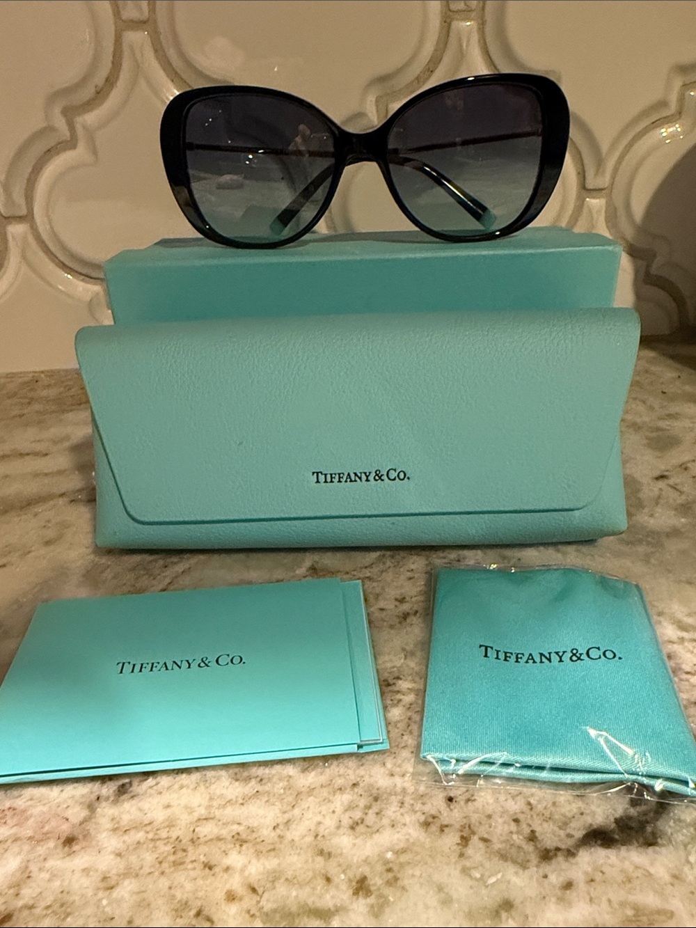 Tiffany & Co. Black Sunglasses with Gradient Lenses